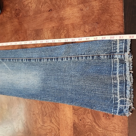 Handmade distressed low waist blue jeans - Picture 8 of 8